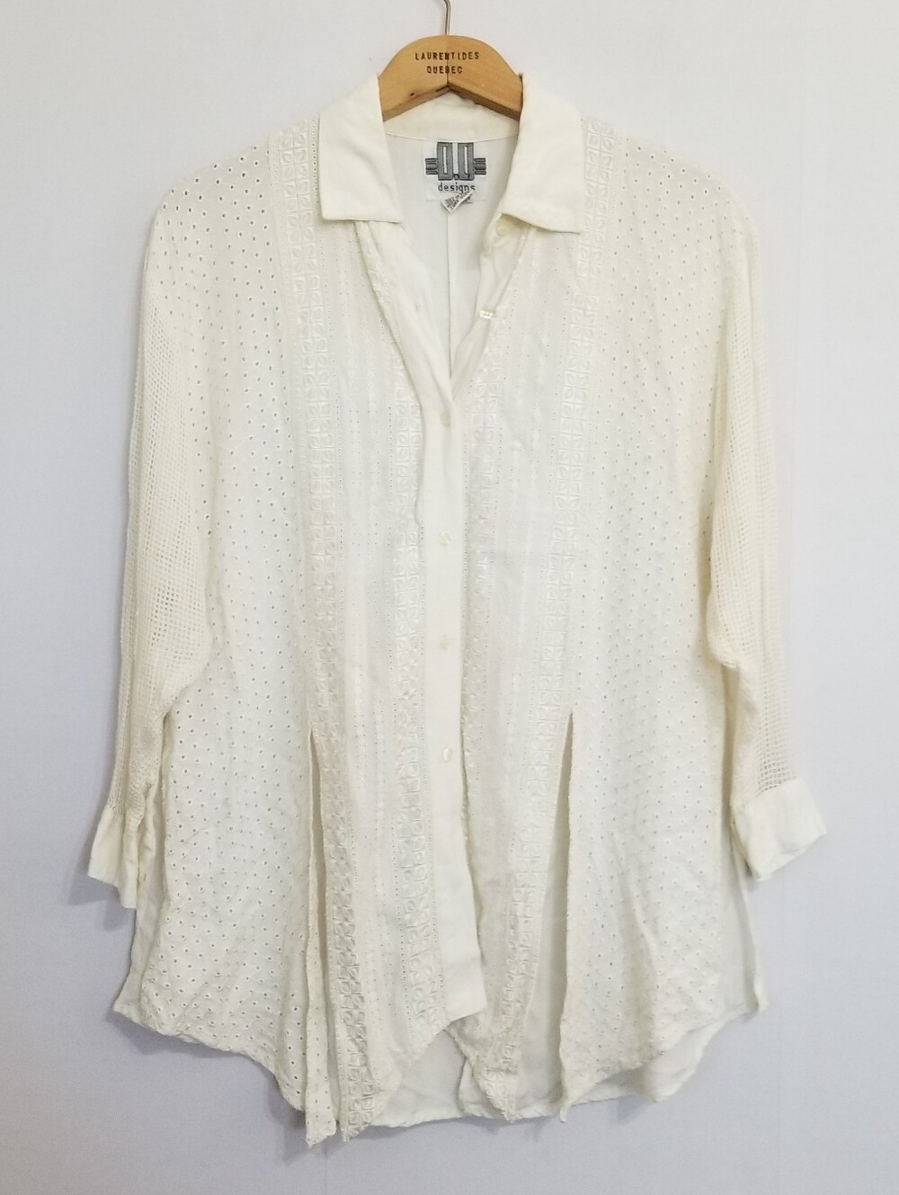 Vintage OO Designs Vintage Ivory Eyelet Blouse Size 14/16